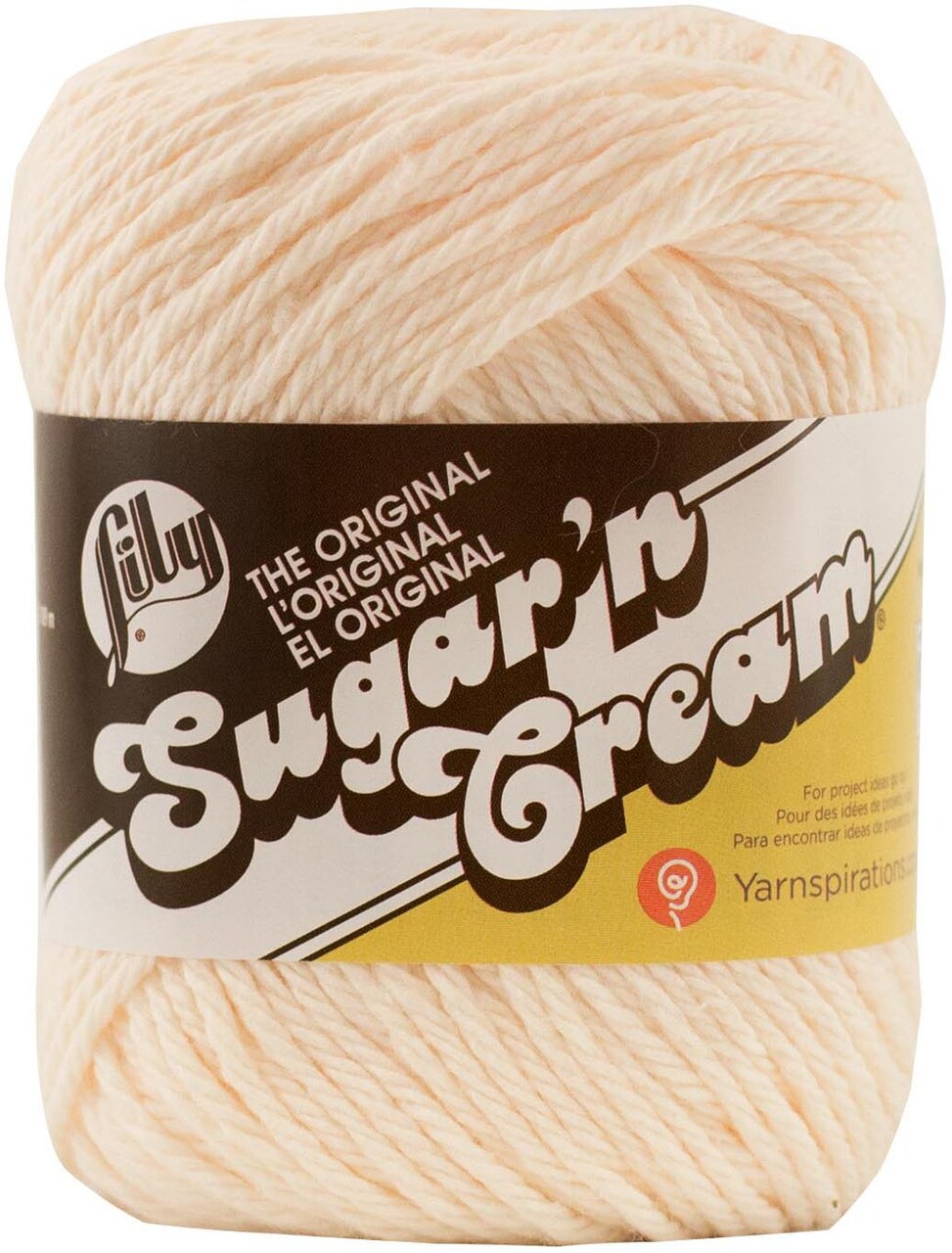 Lily Sugar'N Cream Soft Ecru Yarn - 6 Pack of 71g/2.5oz - Cotton - 4 Medium  (Worsted) - 120 Yards - Knitting/Crochet